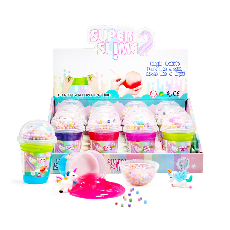 Unicorn Foam Beads Mix DIY Crystal Slime Cup