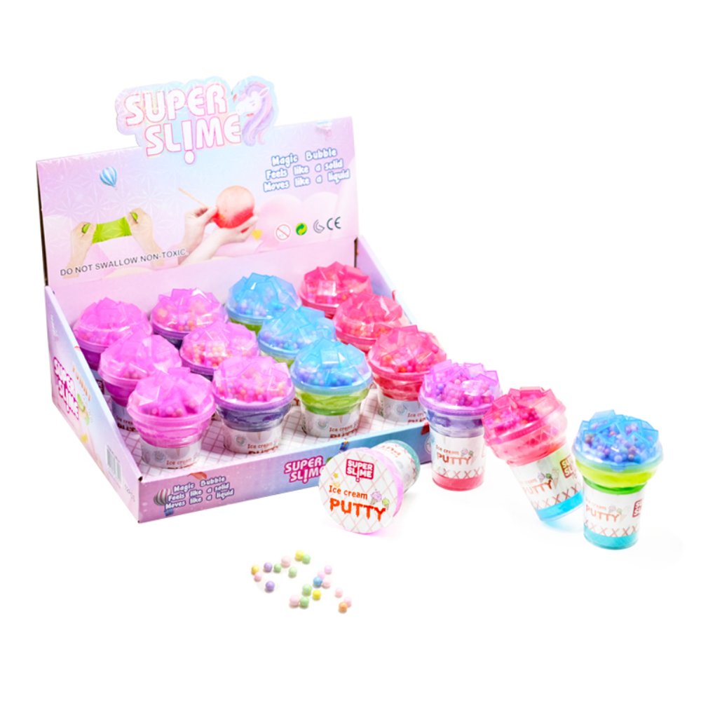 Slime Cube Ice Lid Rainbow Foam Crystal Stretch Slime Toy