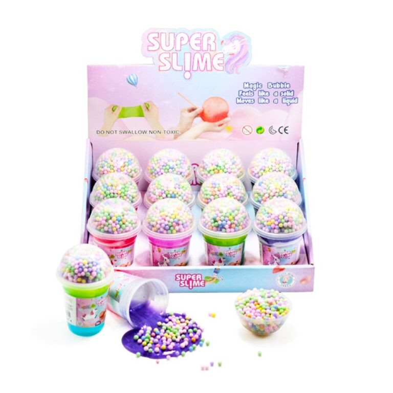 Slime Rainbow Foam Bead Mixable Glossy Stretch Slime Toy